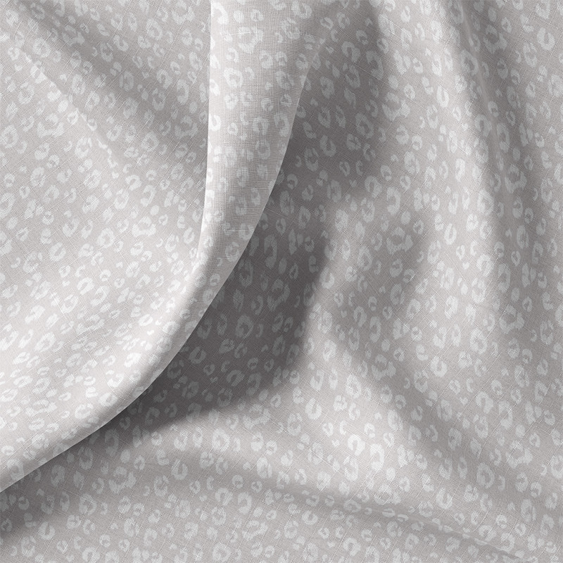 printed Cotton KAMAR Light Gray / White